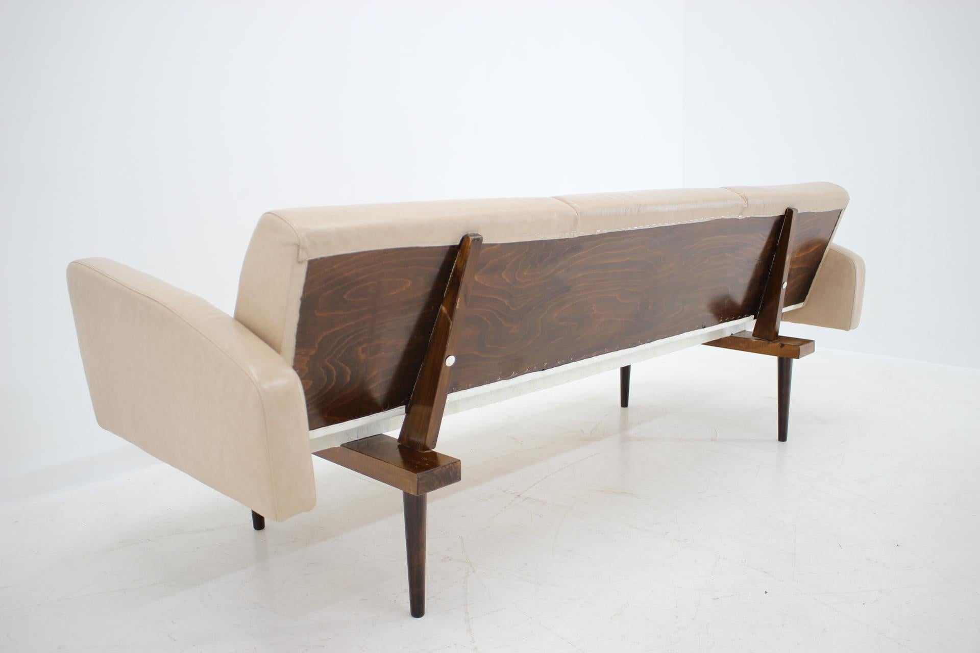 Midcentury Leather Sofa Designed by Miroslav Navrátil, 1970s 1