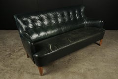 Midcentury Leather Sofa Designed by Orla Mølgaard, Denmark, 1960s