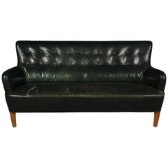 Midcentury Leather Sofa Designed by Orla Mølgaard, Denmark, 1960s