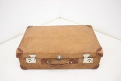 Mid-Century Leather Suitcase, 1950s
