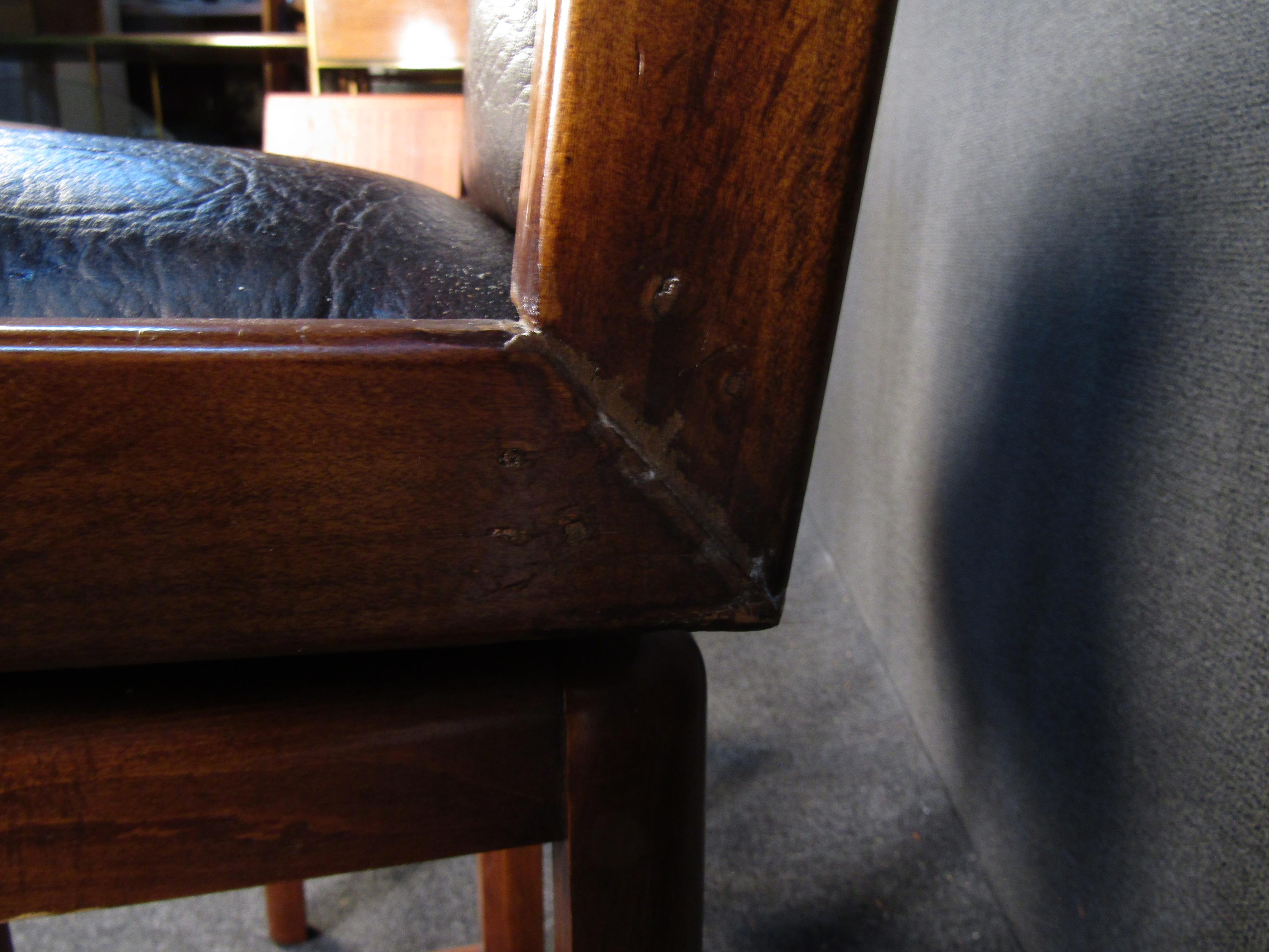 Joinery Mid-Century Brutalist Oak & Burl Barstools by Lane Furniture