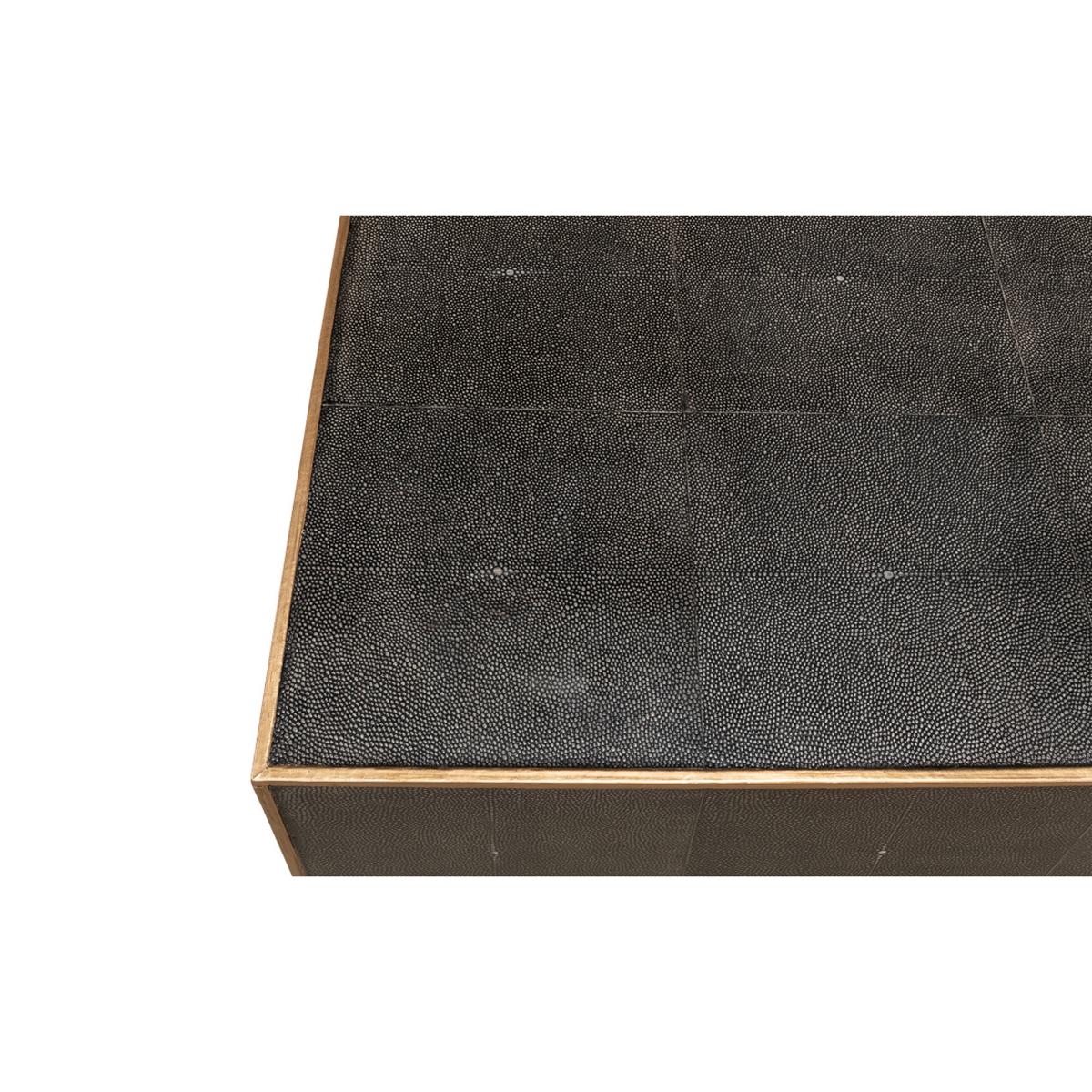 Asian Mid Century Leather Wrapped Coffee Table For Sale