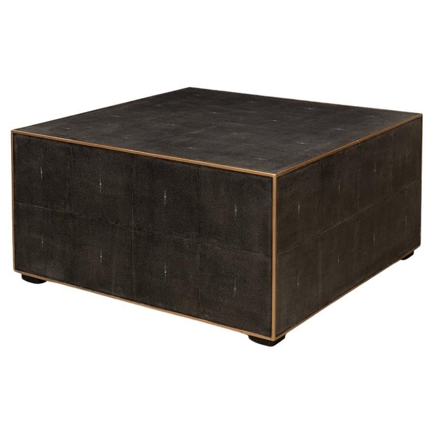 Mid Century Leather Wrapped Coffee Table For Sale