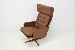 Midcentury Leatherette Rotatable Armchair, 1960s