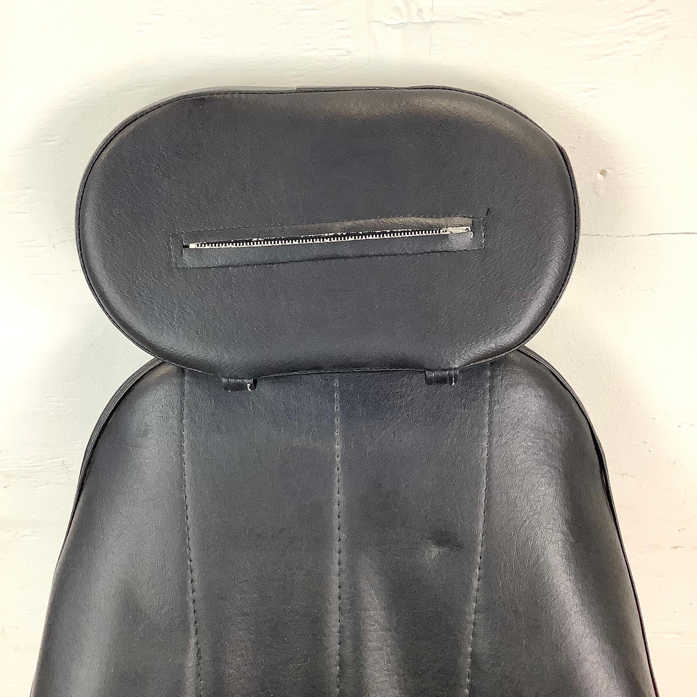 Mid-Century Leatherette Swivel Chair w/ Headrest For Sale 4