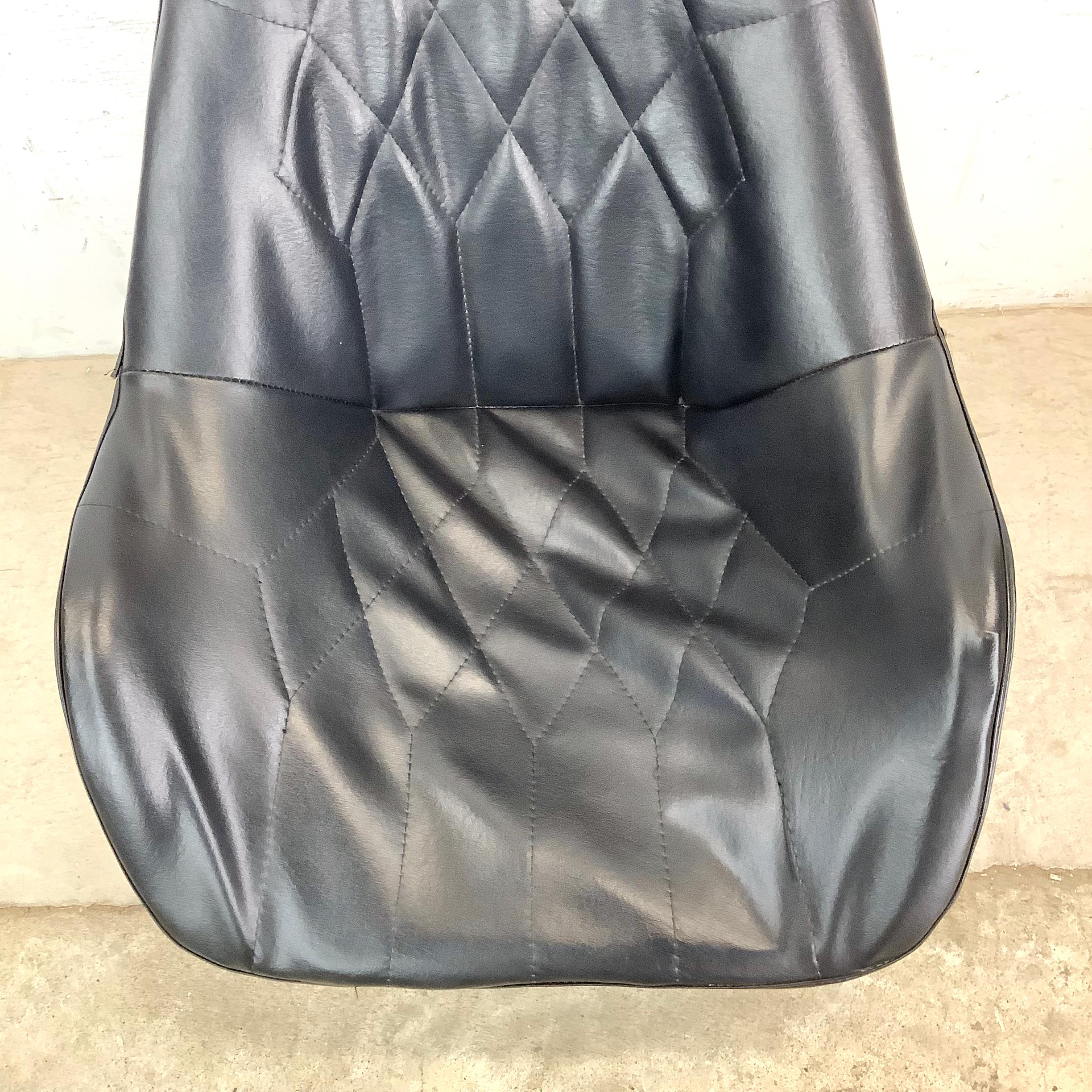 Mid-Century Leatherette Swivel Chair w/ Headrest For Sale 5