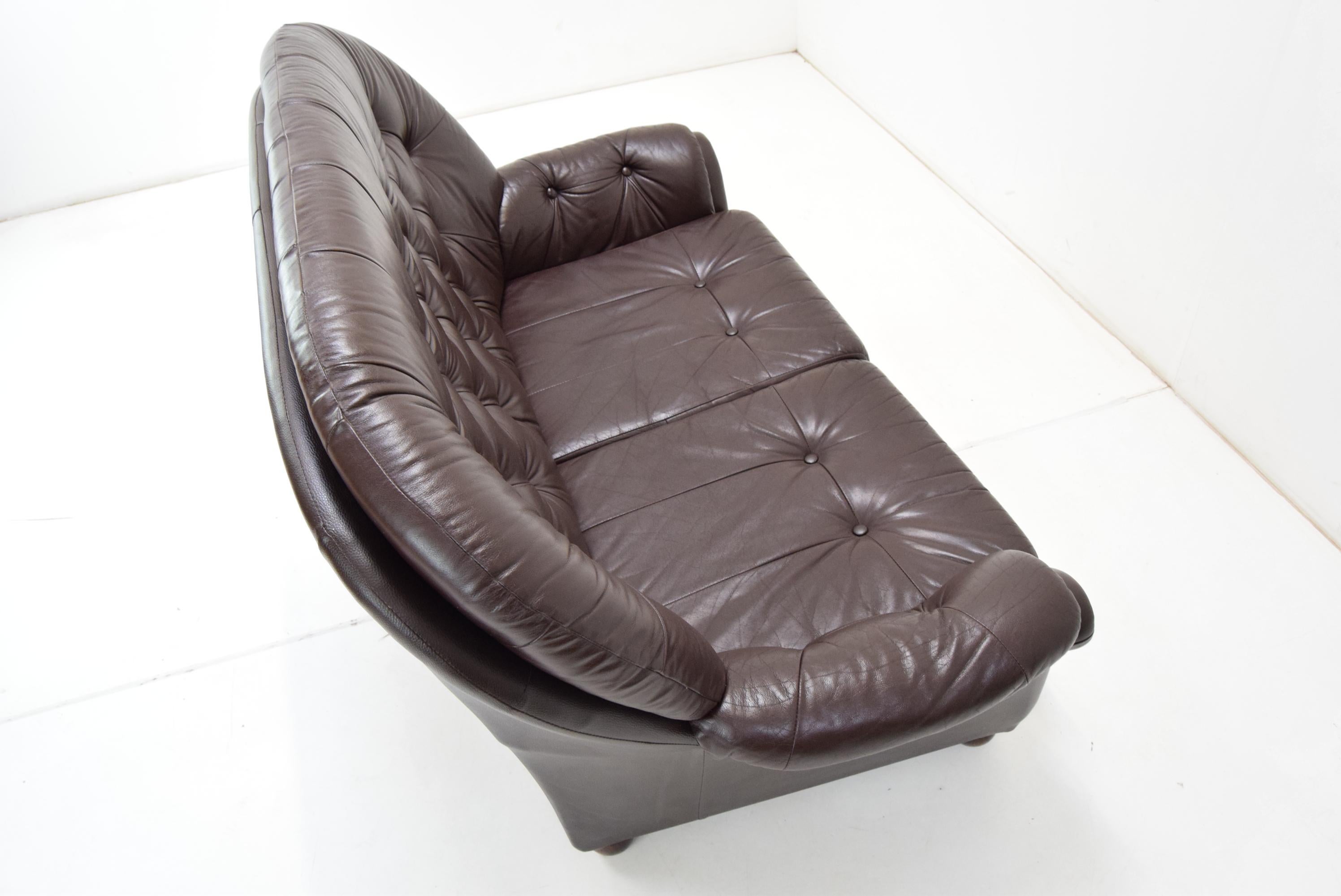 Mid-century Leatherette Two Seat Sofa, 1990's.  For Sale 3