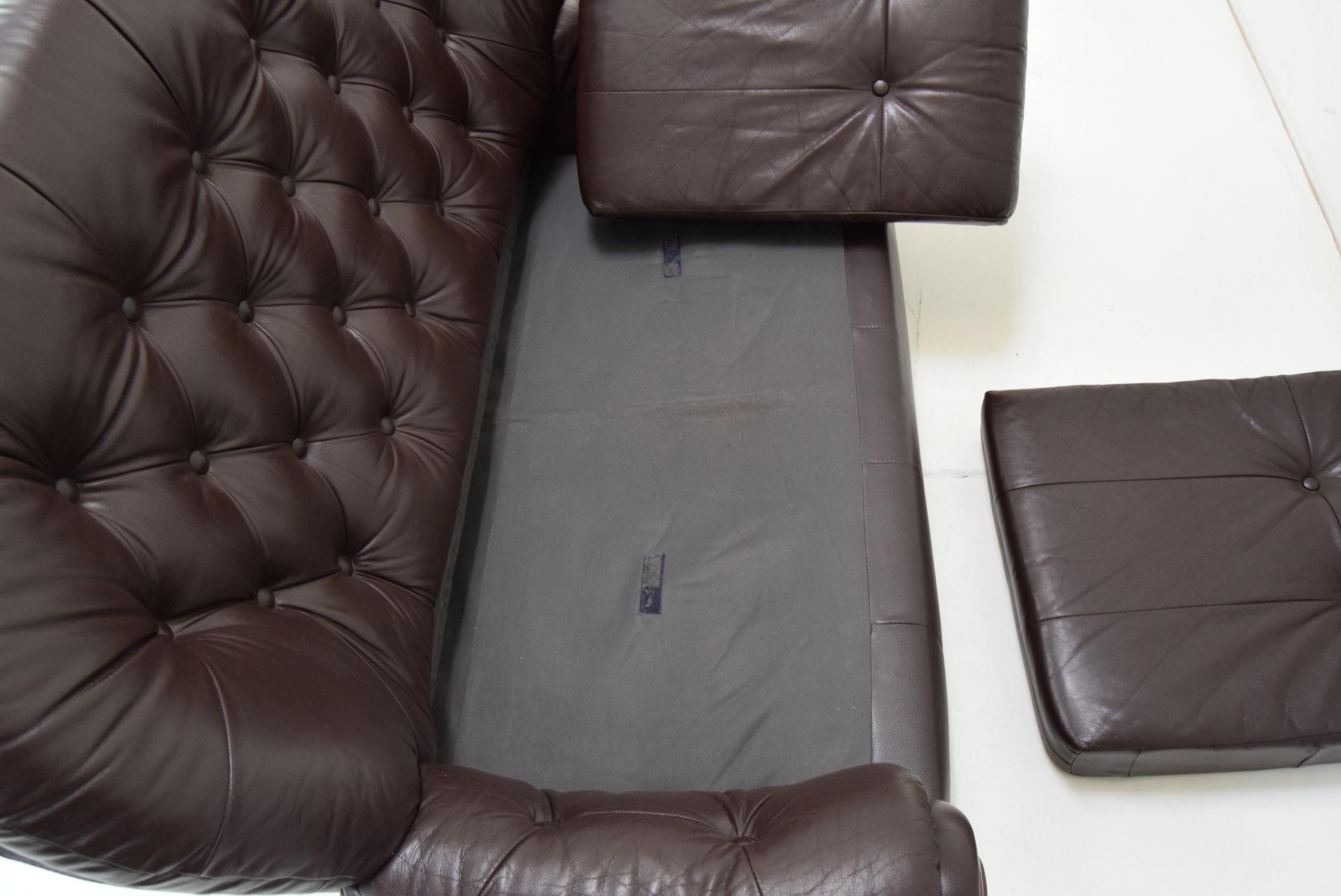 Mid-century Leatherette Two Seat Sofa, 1990's.  For Sale 4