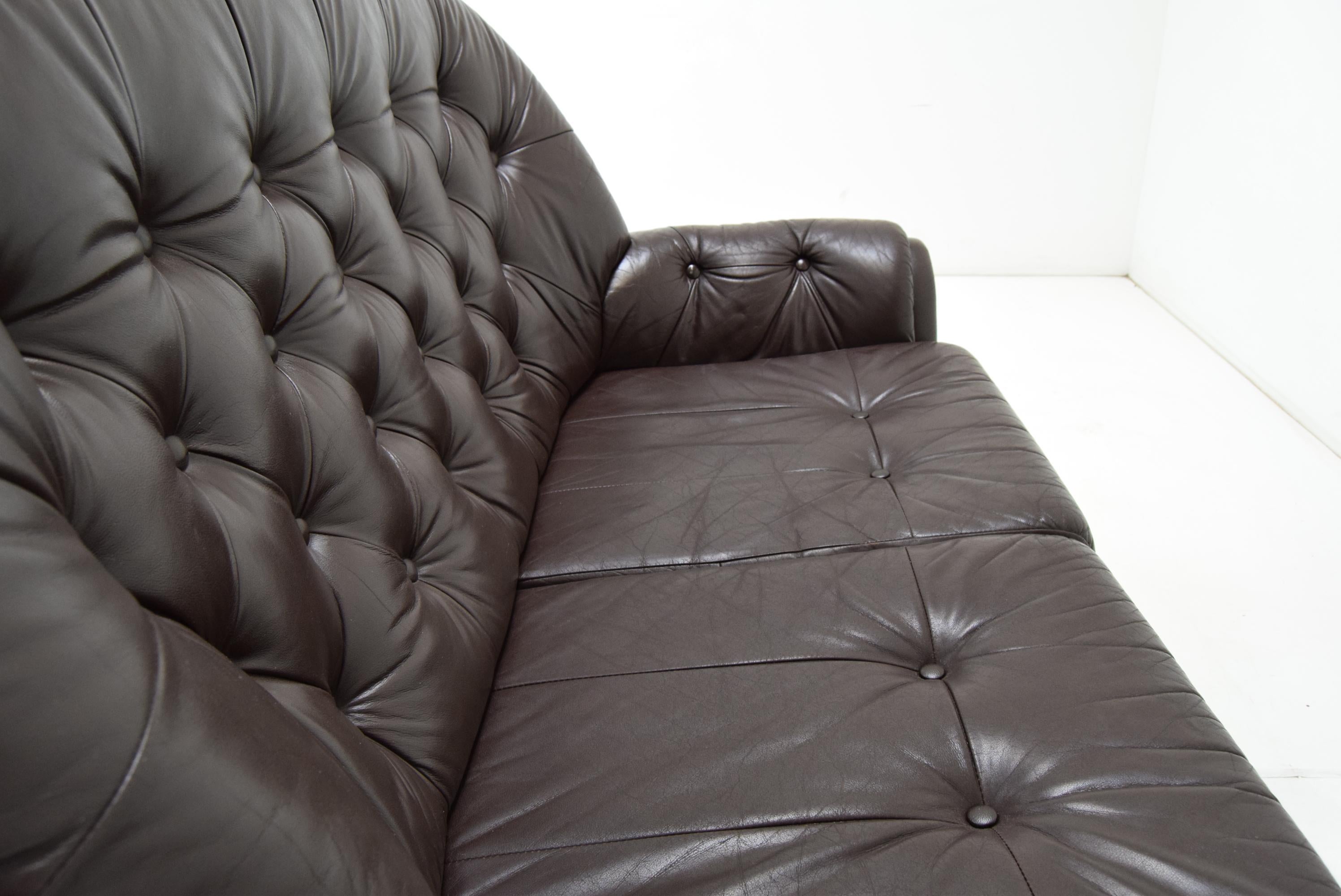 Mid-century Leatherette Two Seat Sofa, 1990's.  For Sale 5