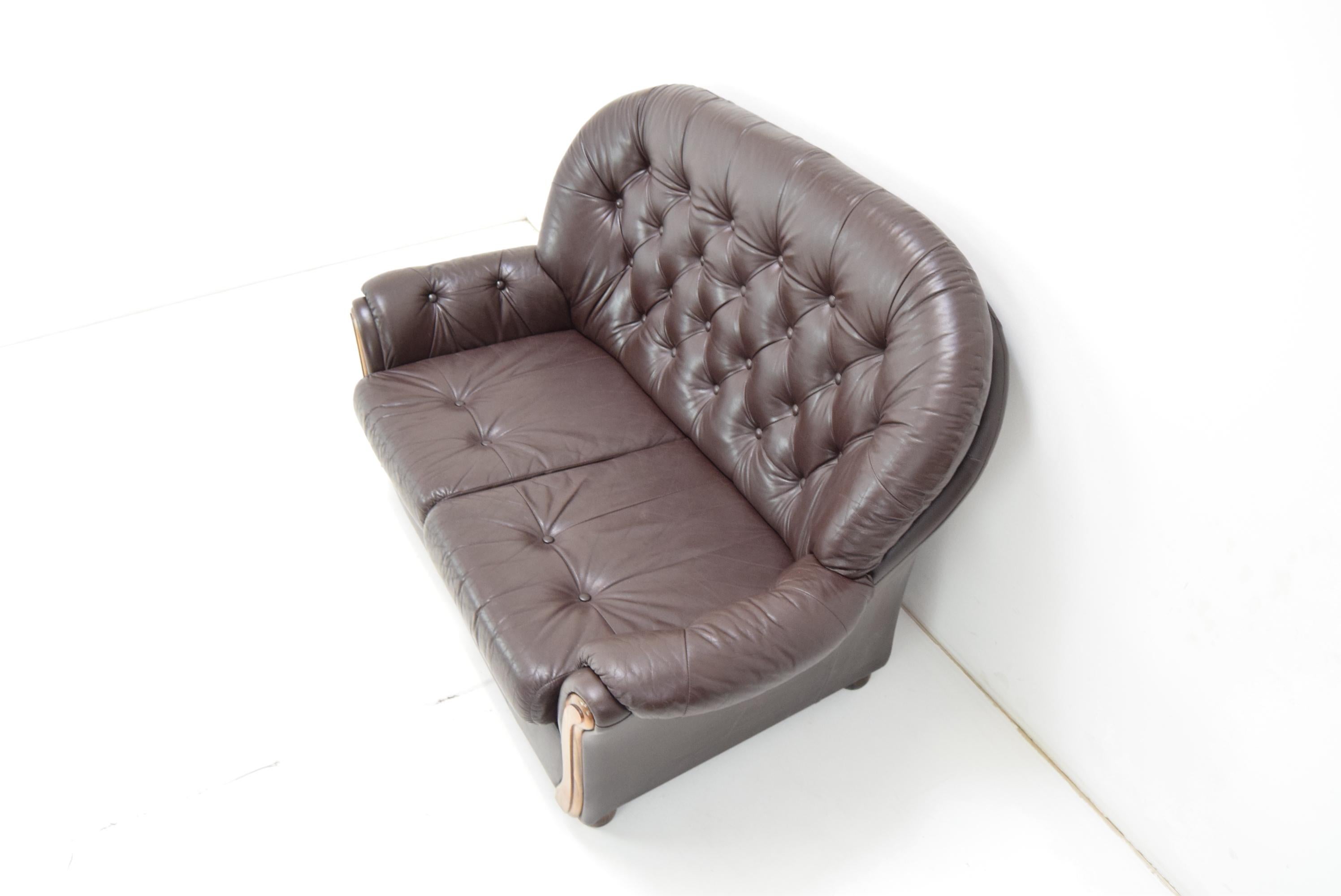 Czech Mid-century Leatherette Two Seat Sofa, 1990's.  For Sale
