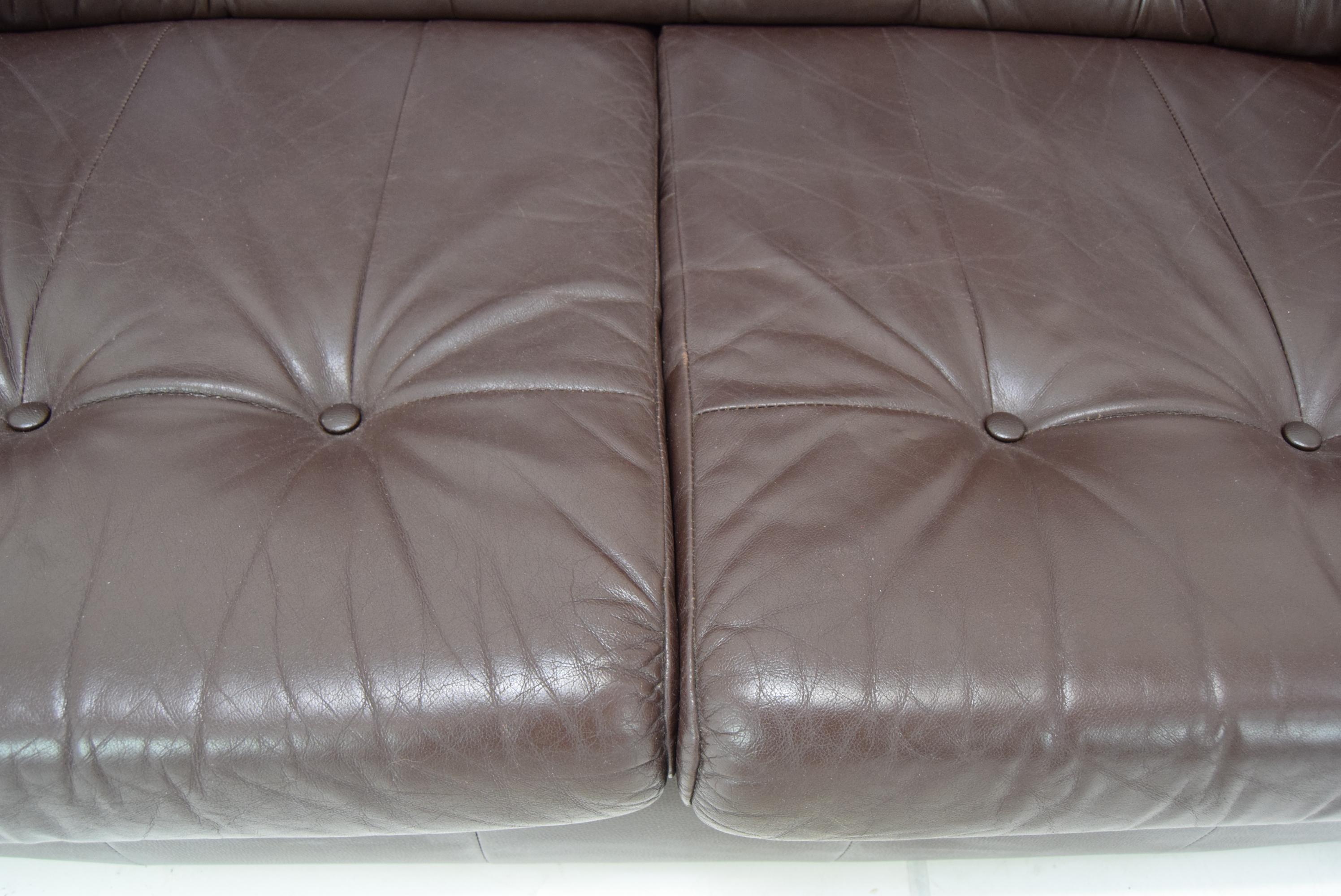 Late 20th Century Mid-century Leatherette Two Seat Sofa, 1990's.  For Sale