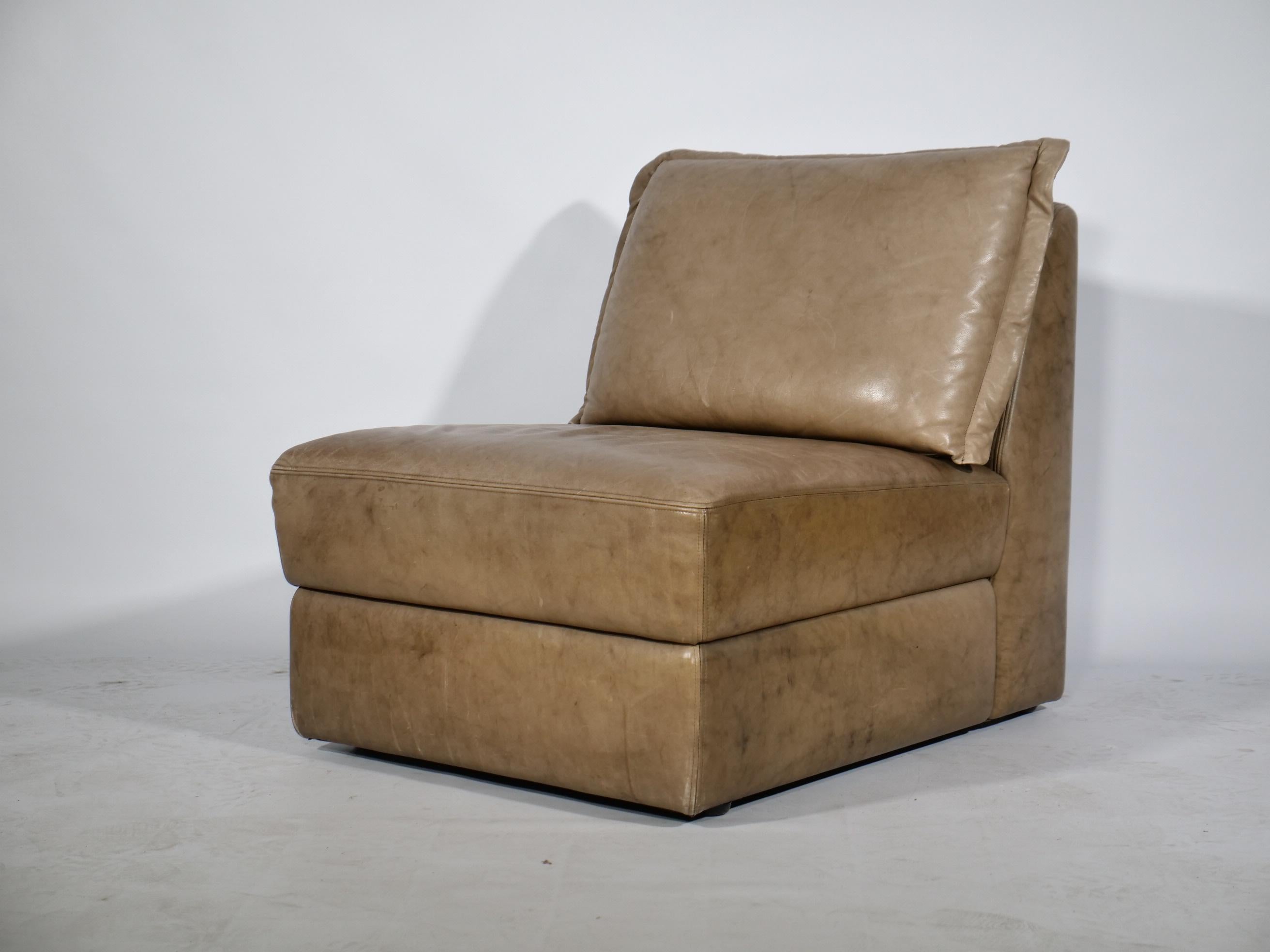 Mid-Century Leder Modulsofa 1970er Jahre For Sale 7