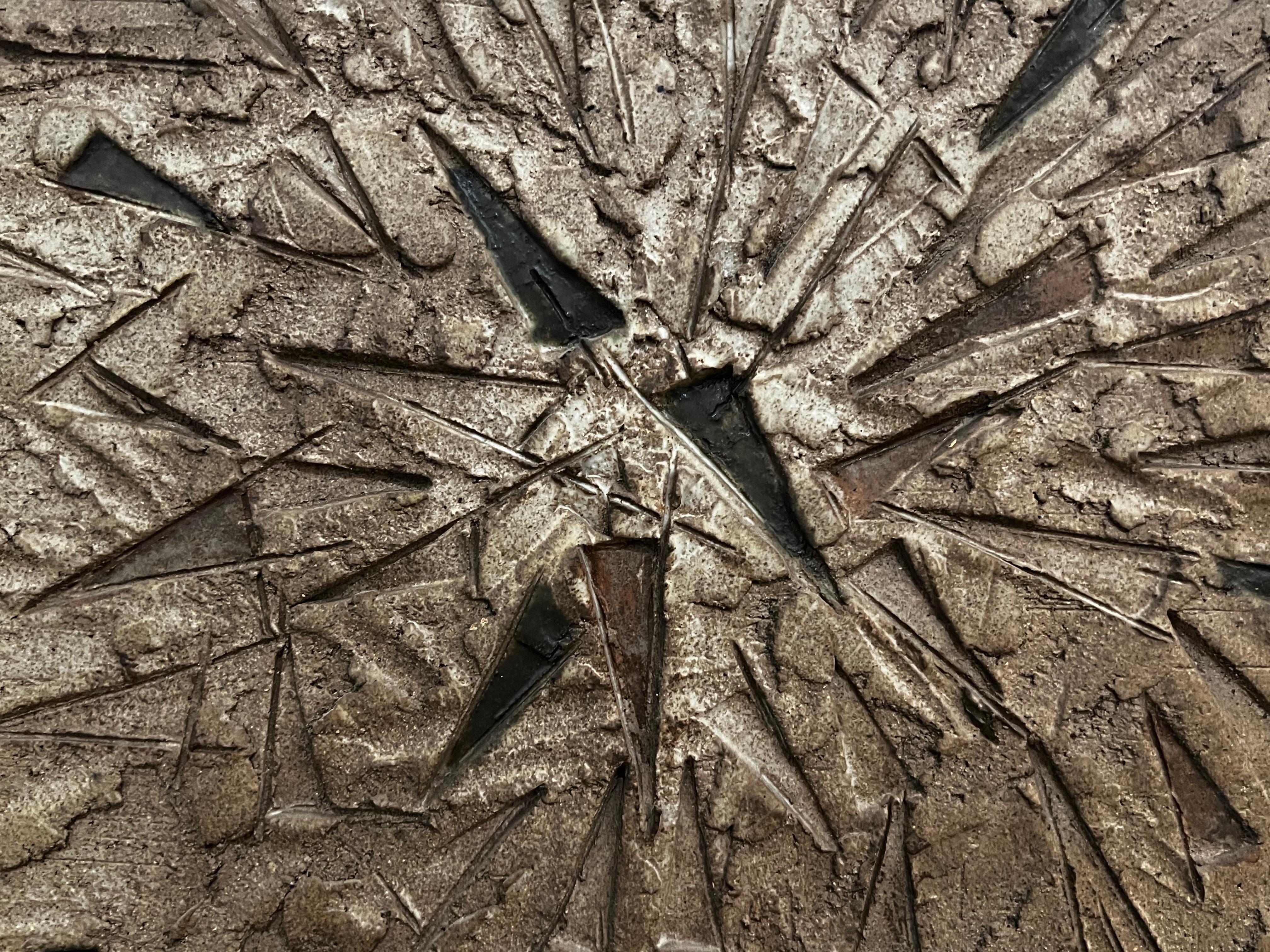 Mid Century Lee Rosen for Design Technics Brutalist Ceramic Wall Tile In Good Condition In New York, NY
