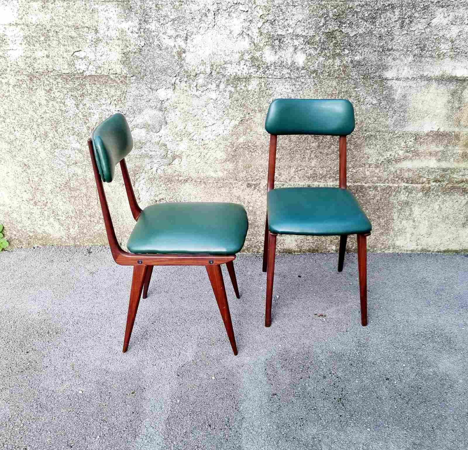 Mid-Century Modern Midcentury Lella Chairs, Design by Ezio Longhi for Elam Milano, Italy 50s For Sale
