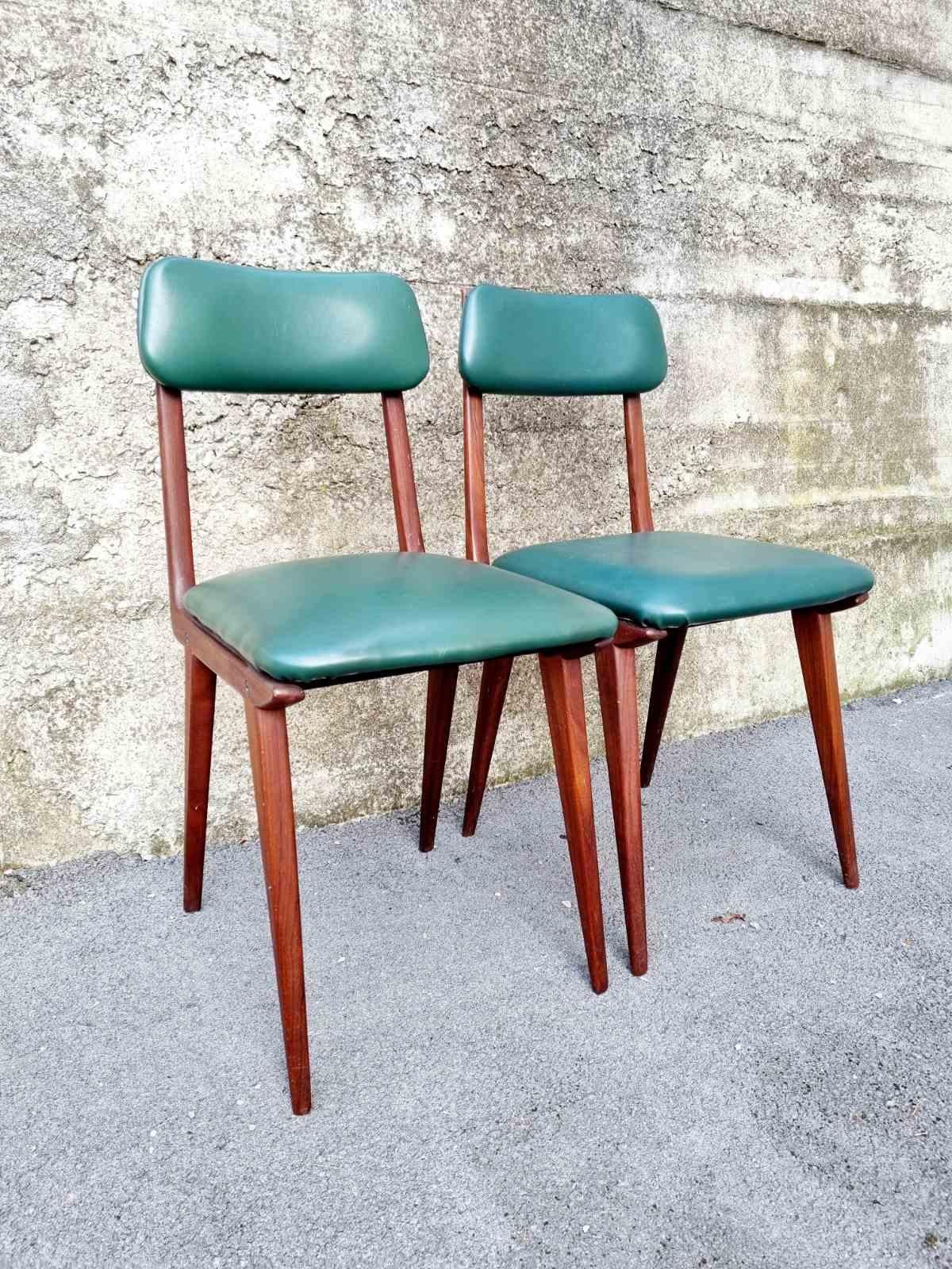 Midcentury Lella Chairs, Design by Ezio Longhi for Elam Milano, Italy 50s In Good Condition For Sale In Lucija, SI