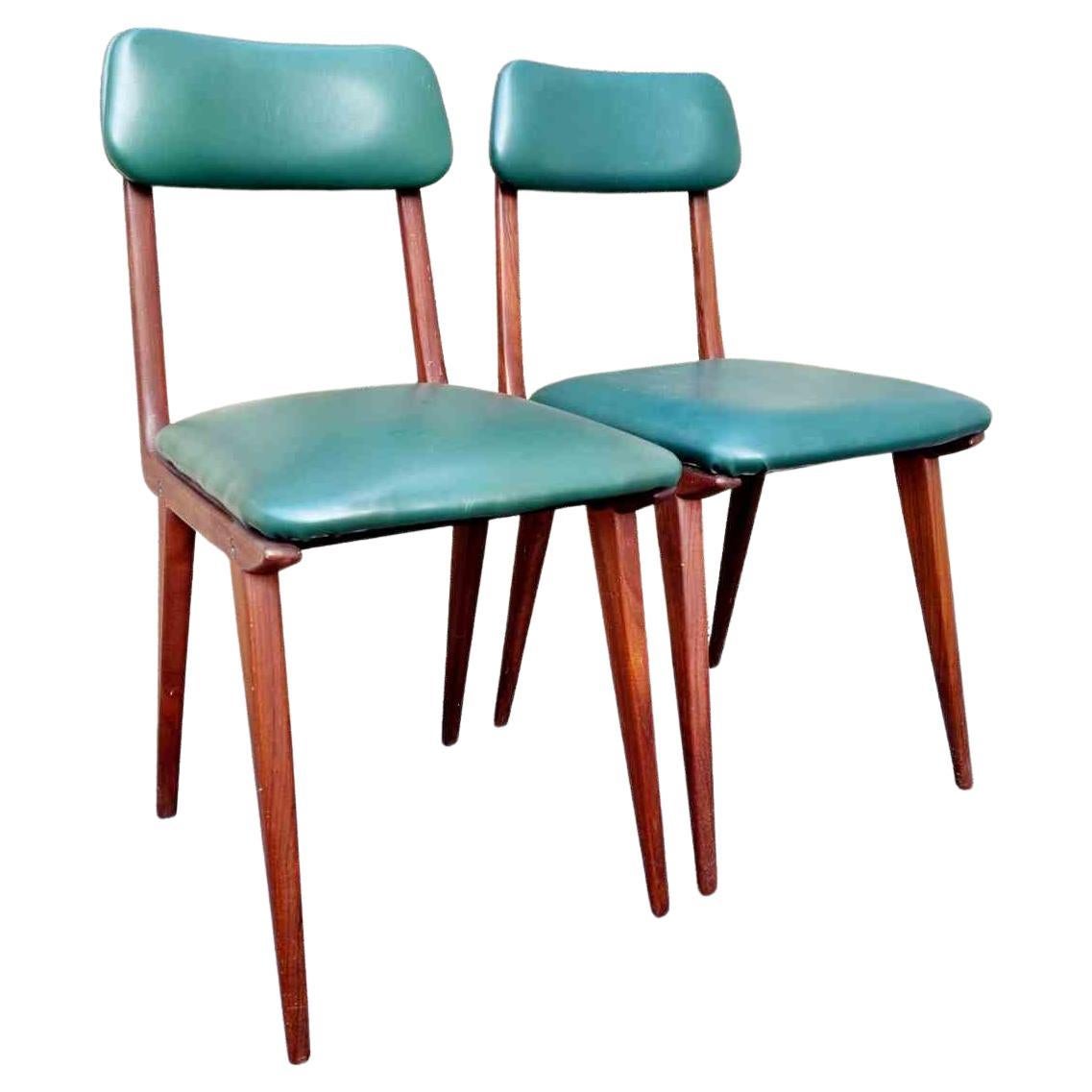 Midcentury Lella Chairs, Design by Ezio Longhi for Elam Milano, Italy 50s For Sale