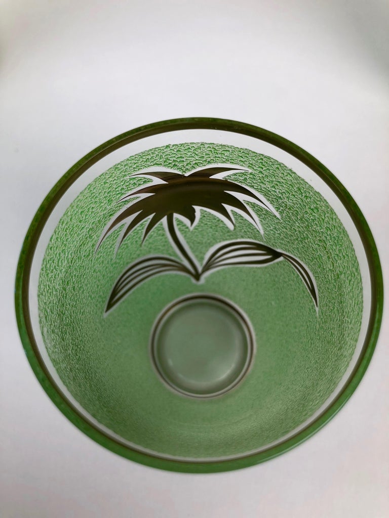 Midcentury Lemonade Set in Jade Green Glass For Sale 4