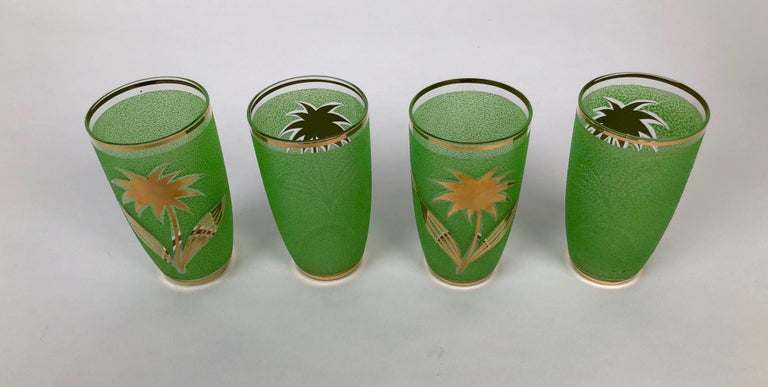 Mid-20th Century Midcentury Lemonade Set in Jade Green Glass For Sale