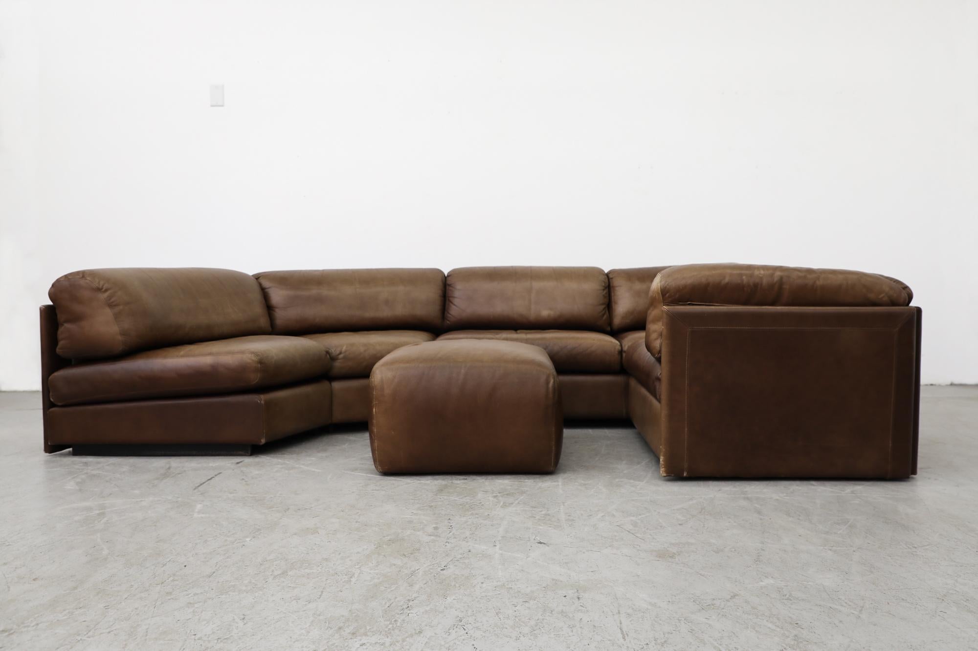 Mid-Century Modern Midcentury Leolux Leather Sectional Sofa