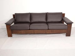 Mid Century Leolux Three-Seat Sofa by Harry de Groot in Leather, Netherlands