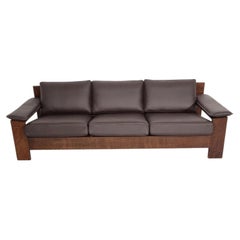 Mid Century Leolux Three-Seat Sofa by Harry de Groot in Leather, Netherlands