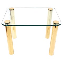 Midcentury Leon Rosen for Pace Brass and Glass Side Table