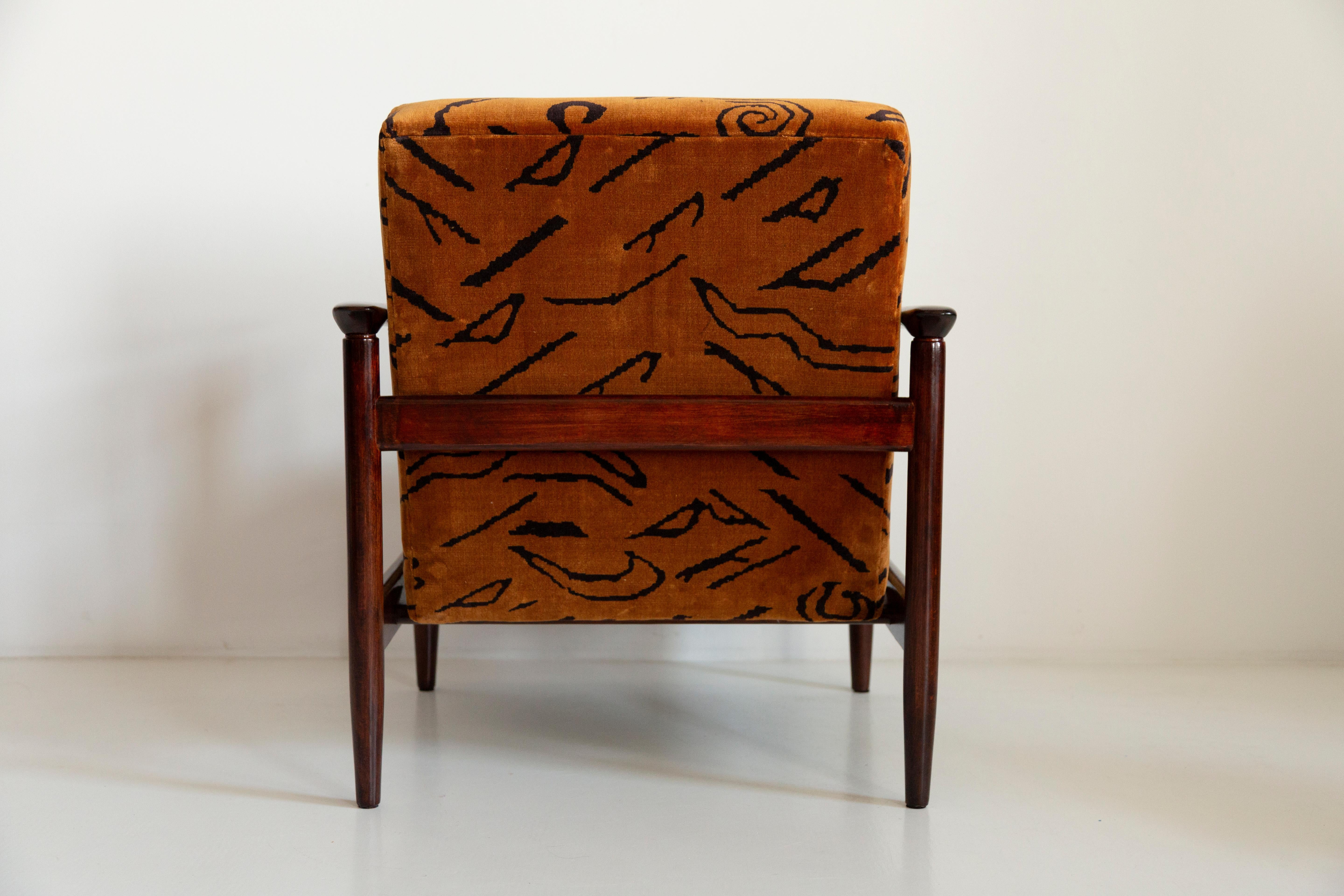 Mid Century Leontigre Jacquard Armchair, GFM 142, Edmund Homa, Europe, 1960s For Sale 3