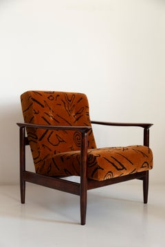 Mid Century Leontigre Jacquard Armchair, GFM 142, Edmund Homa, Europe, 1960s