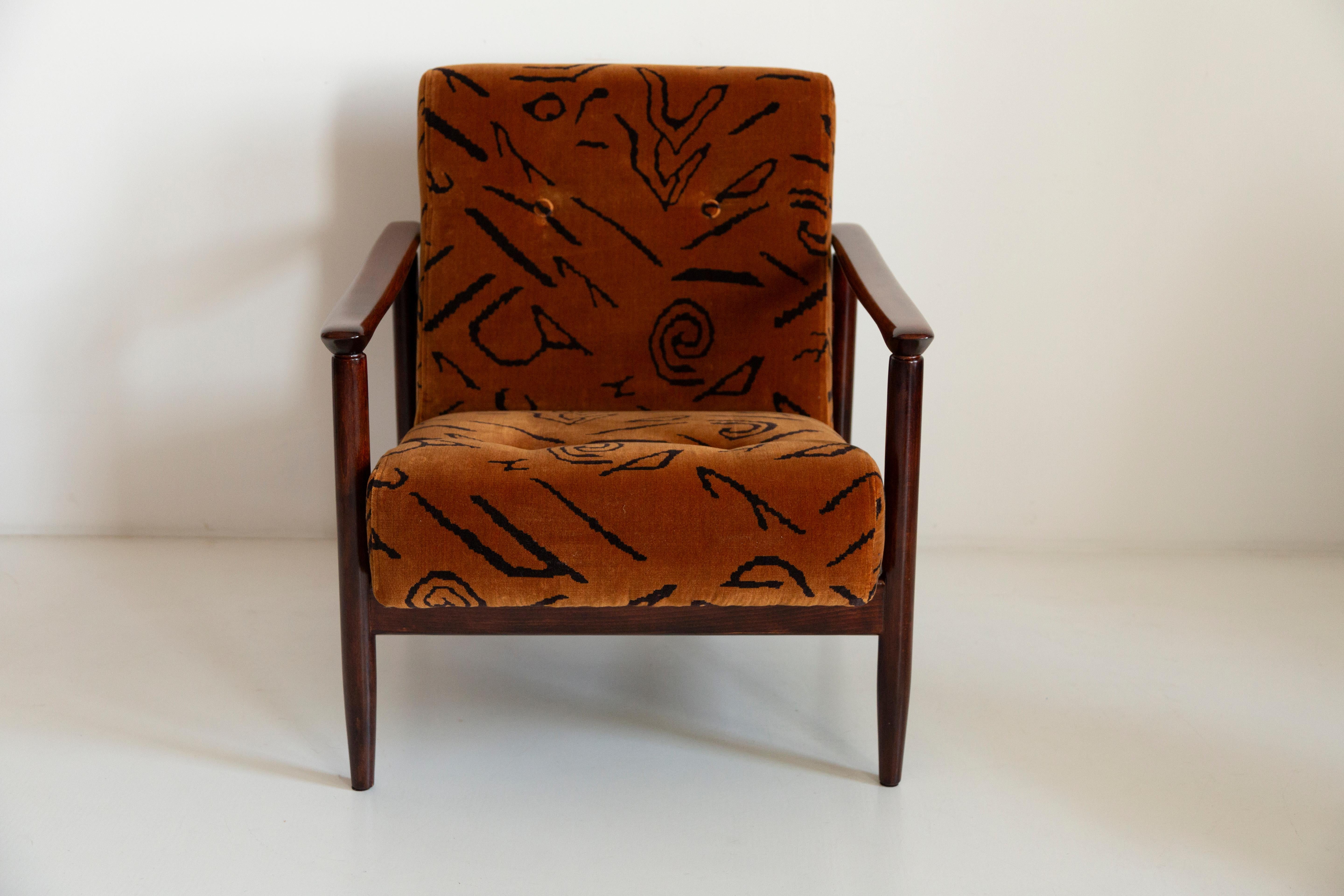 20th Century Mid Century Leontigre Jacquard Armchair, GFM 142, Edmund Homa, Europe, 1960s For Sale