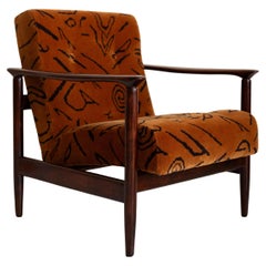 Mid Century Leontigre Jacquard-Sessel, GFM 142, Edmund Homa, Europa, 1960er Jahre