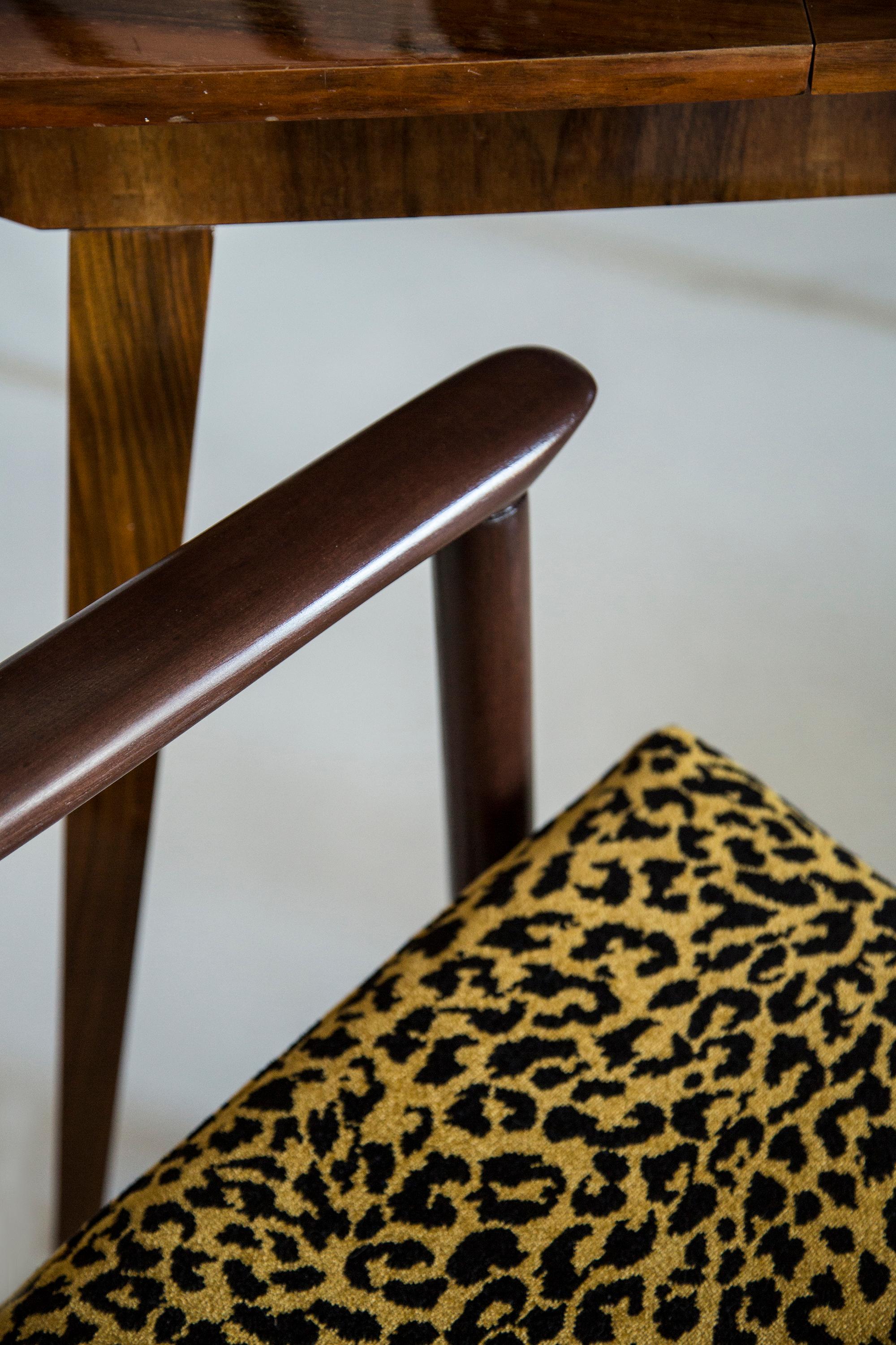 Hand-Crafted Mid Century Leopard Armchair, GFM 142, Edmund Homa, Europe, 1960s For Sale