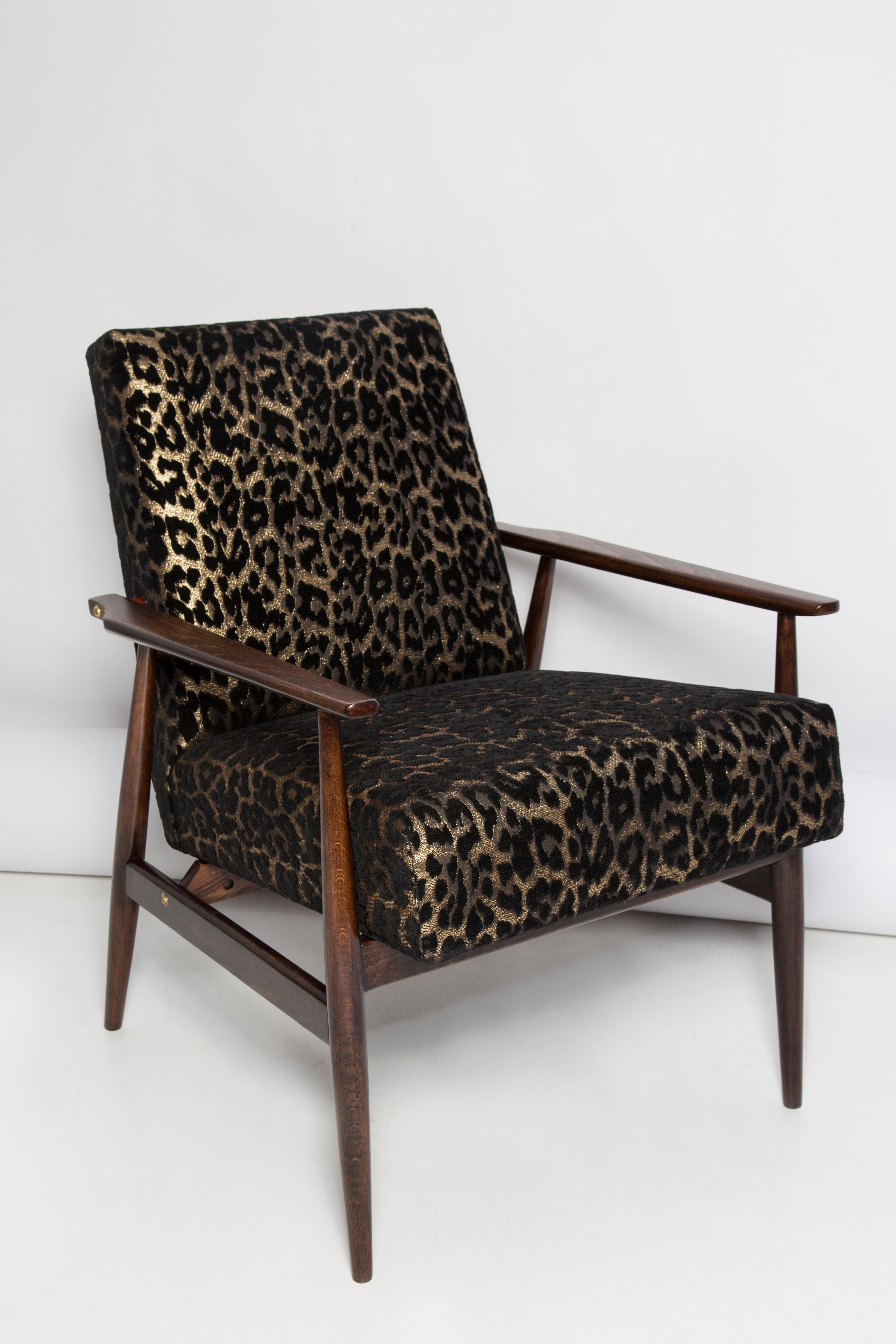 Textile Fauteuil Dante en velours léopard du milieu du siècle, H. Lis, Europe, années 1960 en vente