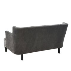 Midcentury Leopard Print Velvet Loveseat