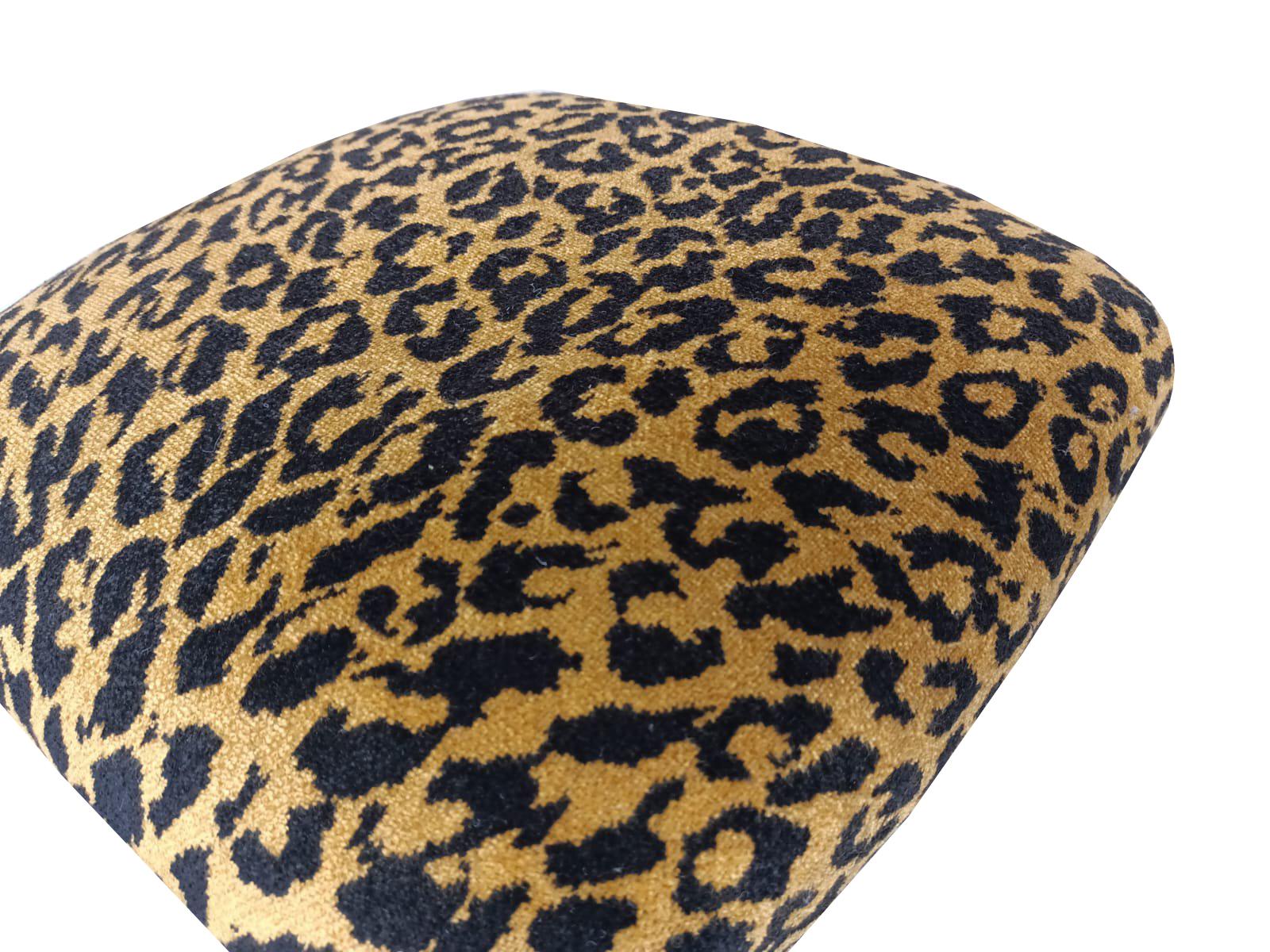 Mid-Century Modern Mid Century Leopard Velvet Stool, Europe, 1960s For Sale