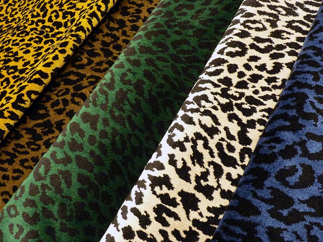 Hand-Crafted Mid Century Leopard Velvet Stool, Europe, 1960s For Sale