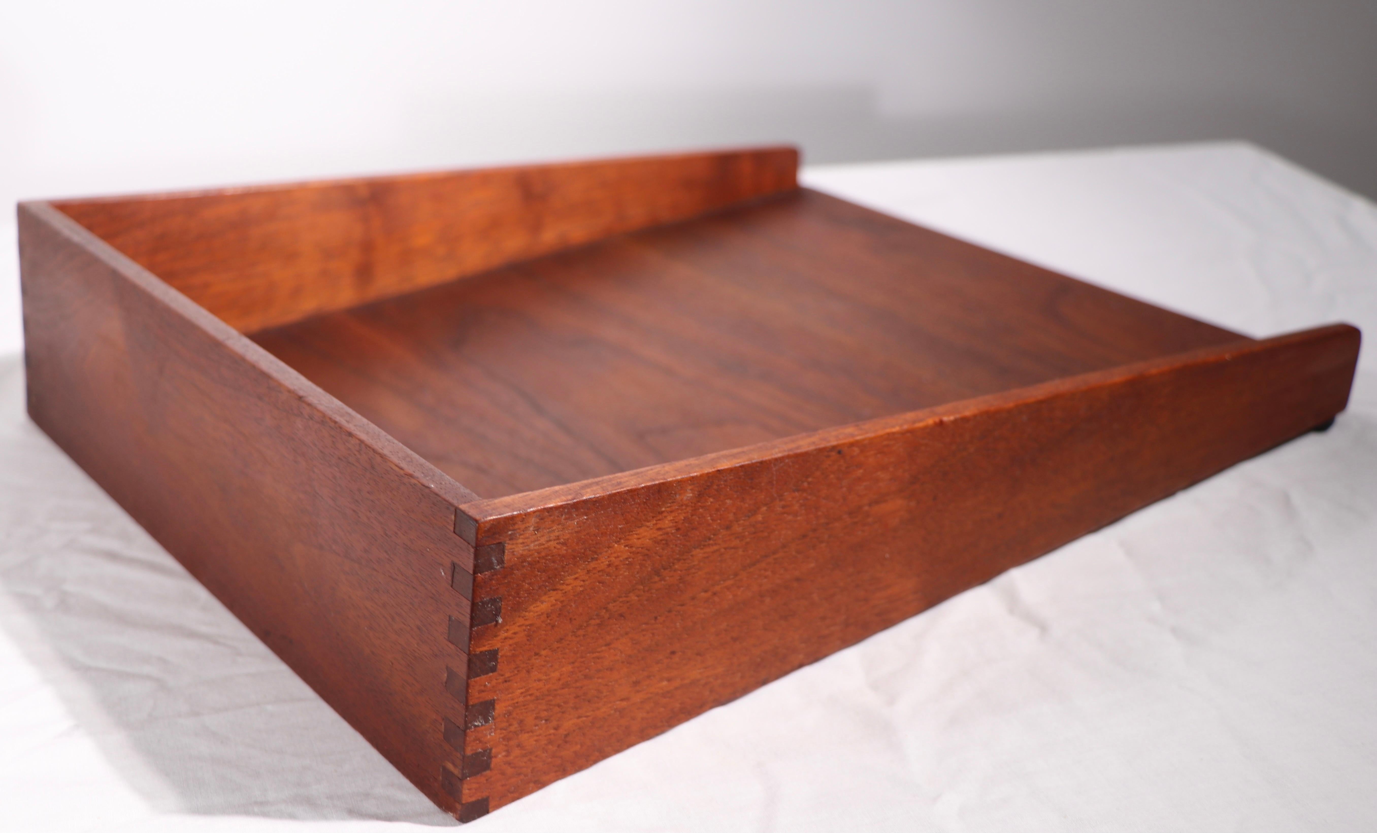 Walnut Mid Century Letter Tray by Risom