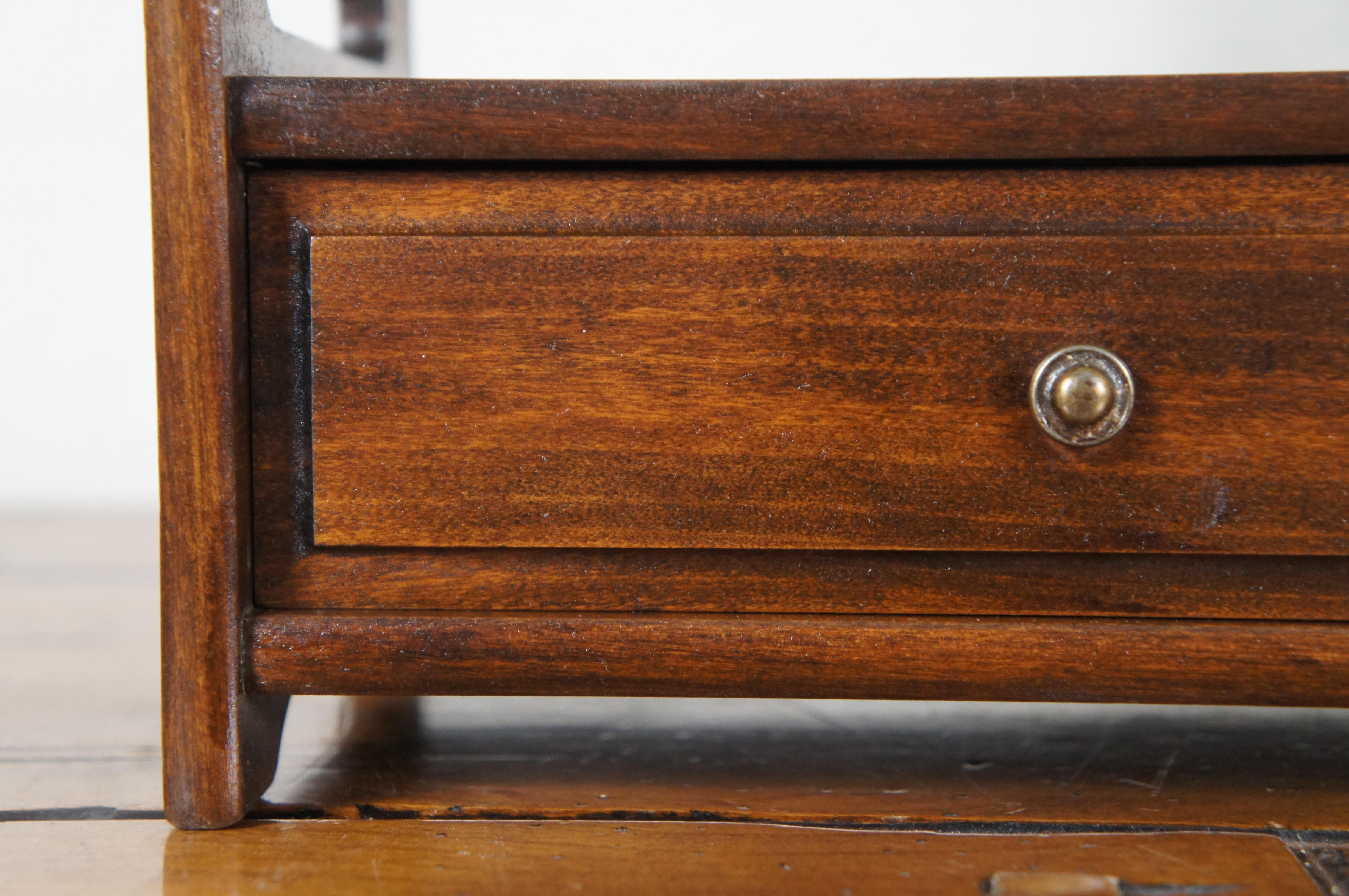 Midcentury Lewis Butler Mahogany Chippendale 3 Tier Wall Hanging Shelf #112 6