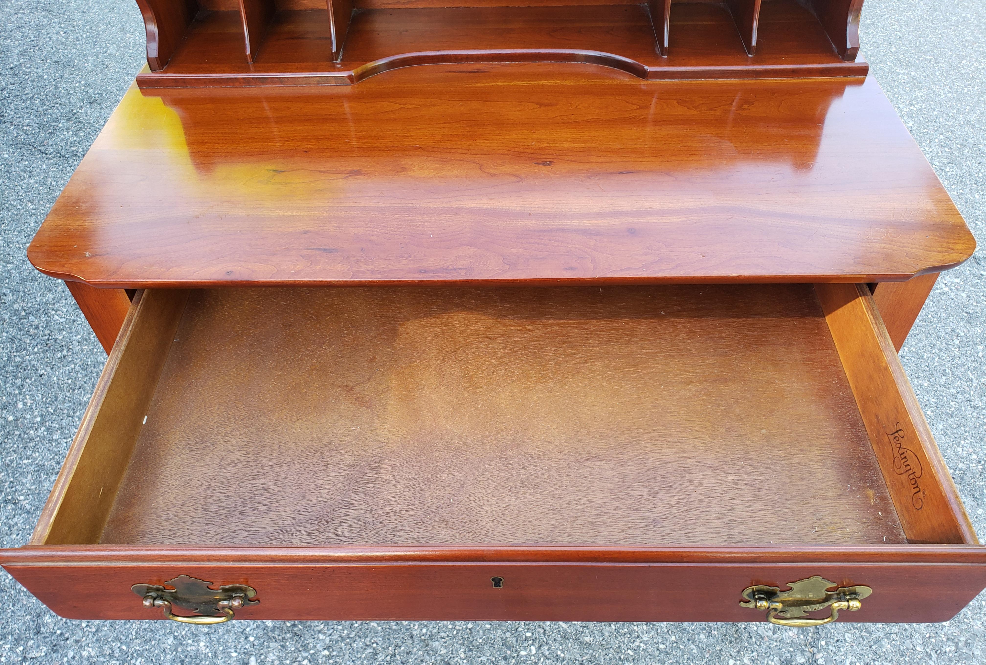 Mid-Century Modern Mid-Century Lexington Furniture Victorian Style Solid Cherry Writing Desk For Sale