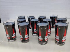 Mid-Century Libbey Holt Howard Santa Glasses set of 12
