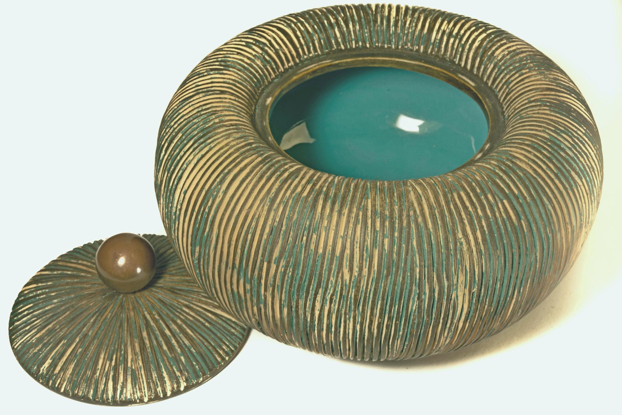 Italian Mid Century Lidded Bowl by Ceramiche Batignani, Italy For Sale