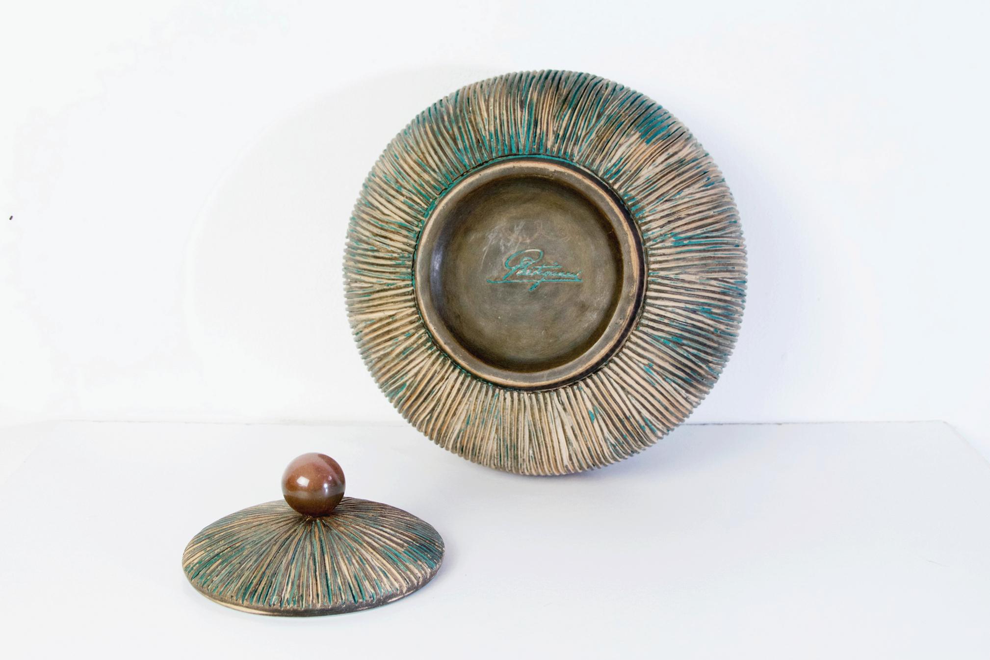 Mid Century Lidded Bowl by Ceramiche Batignani, Italy In Excellent Condition For Sale In Albano Laziale, Rome/Lazio