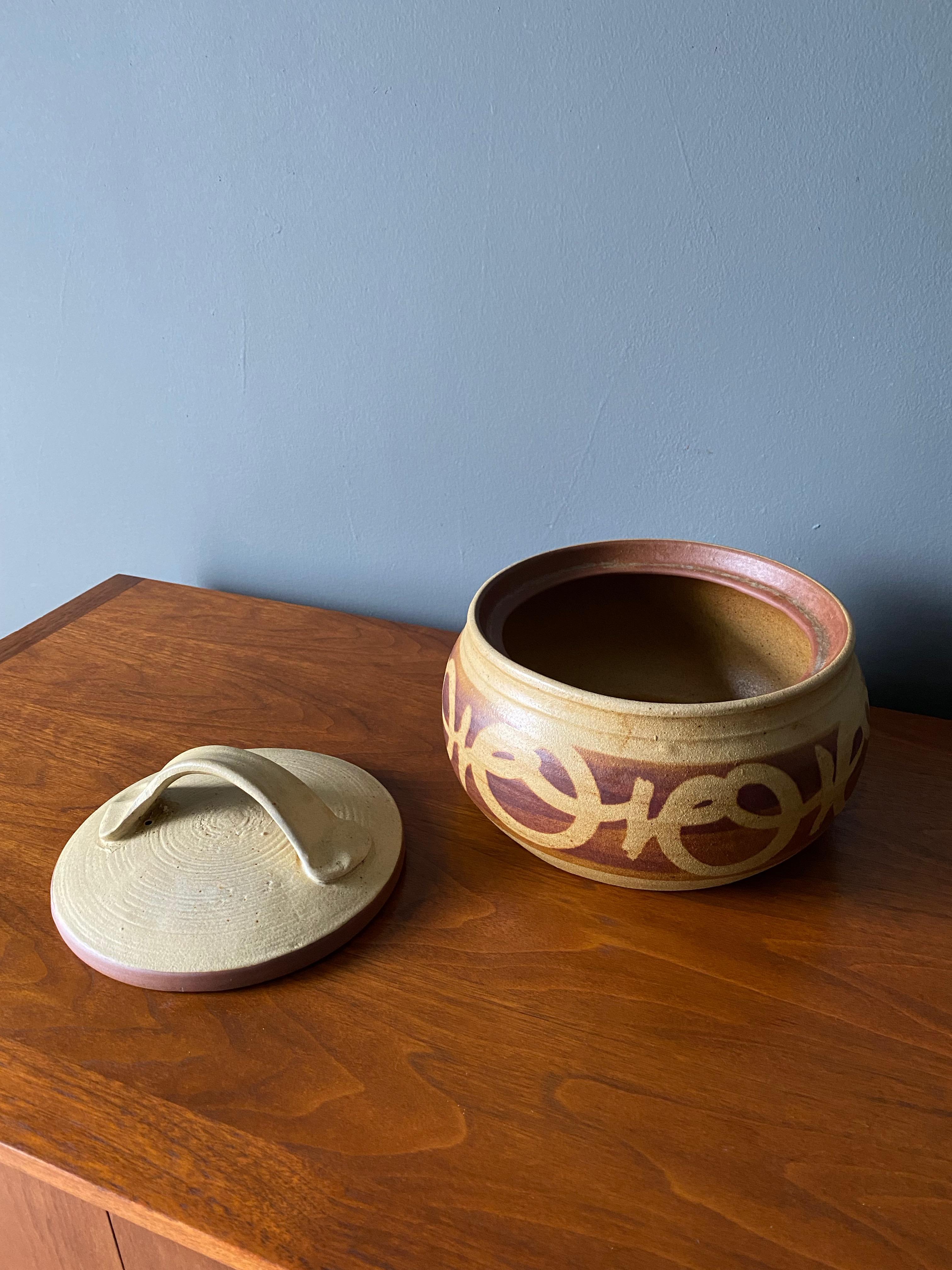 Mid Century Lidded Ceramic Bowl For Sale 3