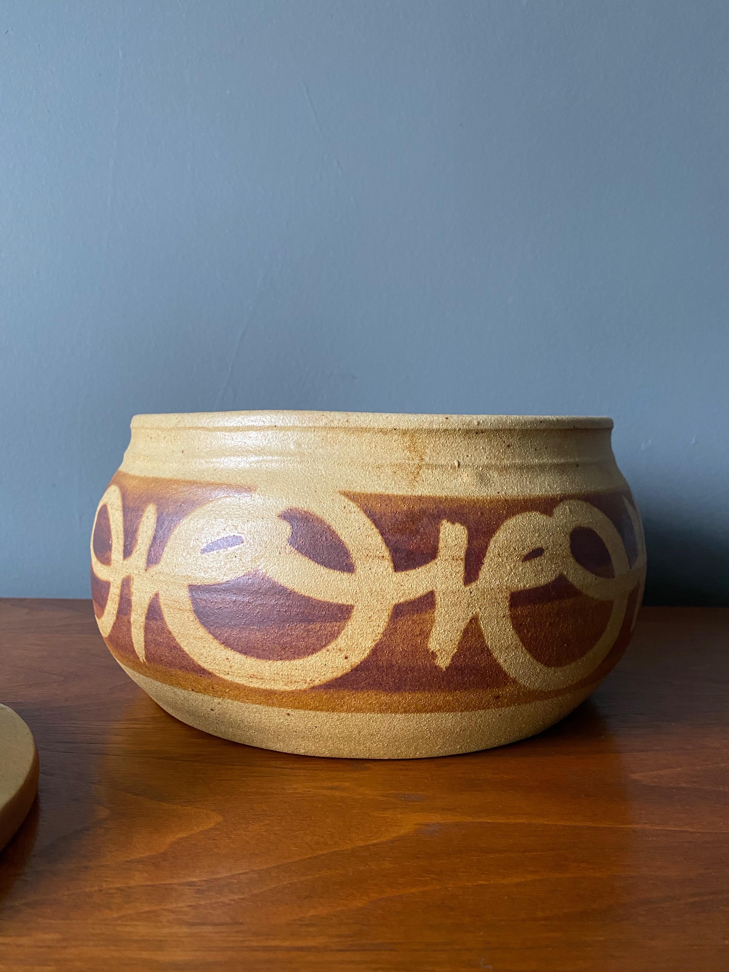 Mid Century Lidded Ceramic Bowl For Sale 4