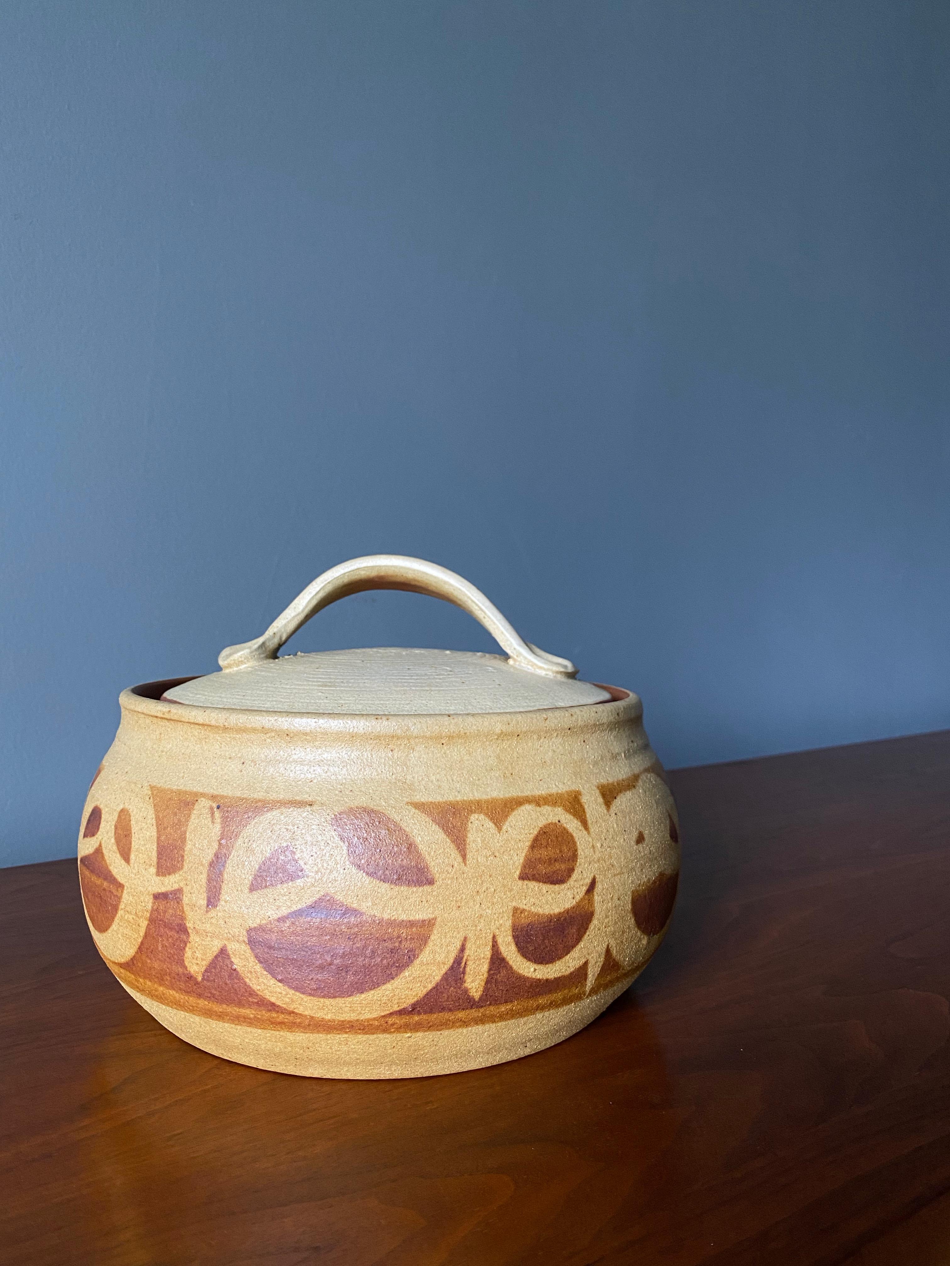 Mid-Century Modern Mid Century Lidded Ceramic Bowl For Sale