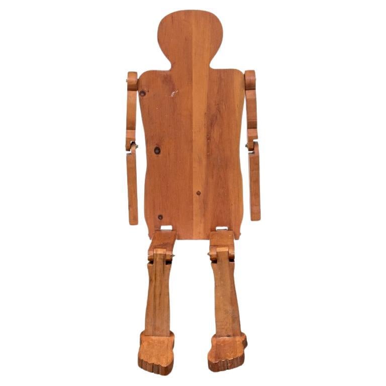 Figure d
art populaire du milieu du siècle en bois articulé, grandeur nature en vente