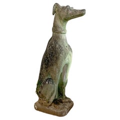 Retro Mid Century Life Size Italian Composite Stone Greyhound Statue