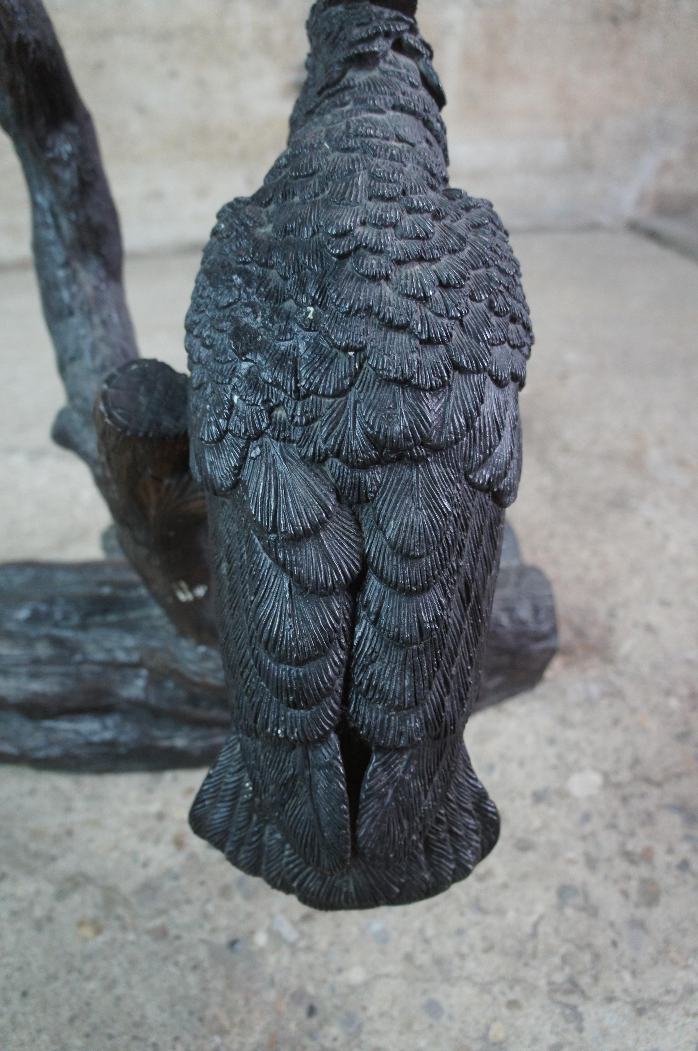 Mid Century Lifesize French Bronze Parrots Cockatoos Birds Sculpture Statue For Sale 5