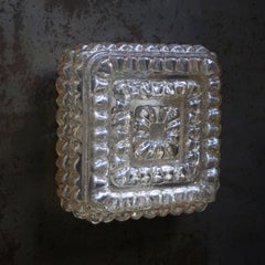 Mid-Century Light Amber Clear Glass Sconces Flush Mounts