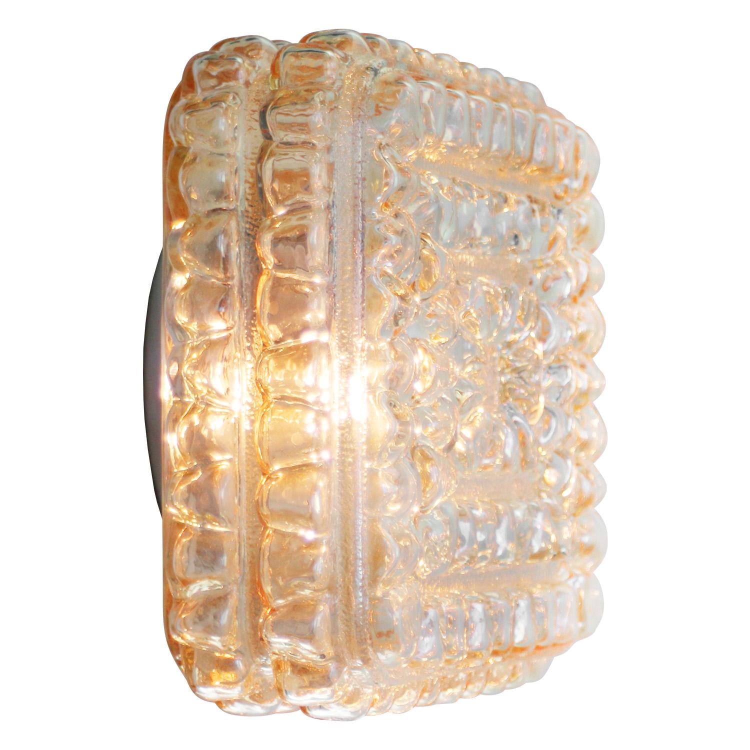 Luz de mediados de siglo Apliques de cristal transparente ámbar para empotrar en venta