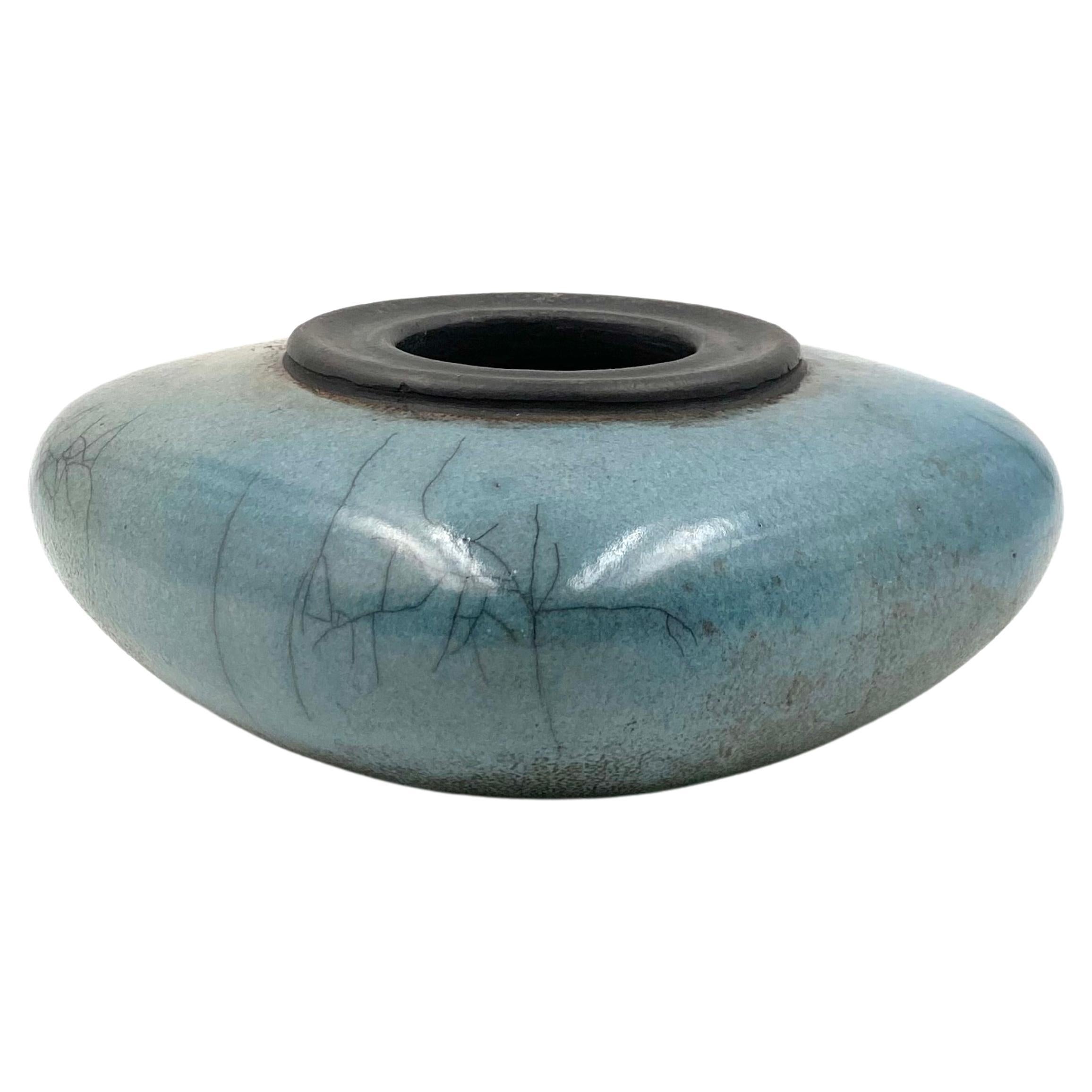Midcentury Light Blue Ceramic Vase, France, 1960s